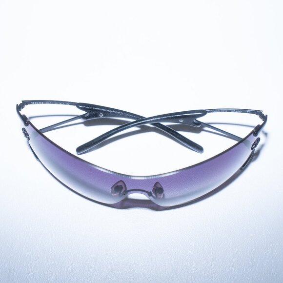 VERSACE 2052 Shield Wrap Rimless Sunglasses